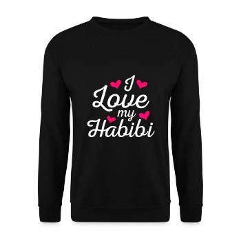 Je t'aime Habibi chérie arabe disant - Sweat-shirt Unisexe - noir - Devant - Alina (178cm) & Michal (187cm)