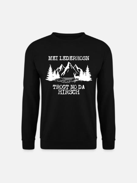 Hirsch Lederhose Edelweiß Schwarzwald - Unisex Pullover - Schwarz