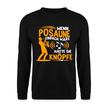 Posaunist Blasinstrument Konzert Musiker - Unisex Pullover - Schwarz - Vorne - Alina (178cm) & Michal (187cm)