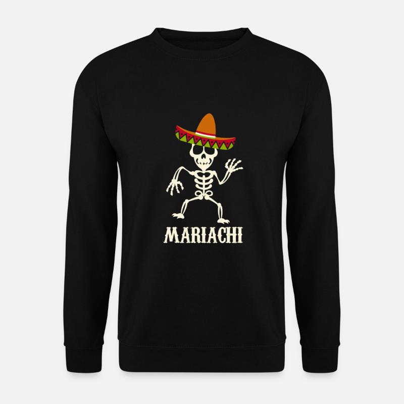 Mariachi Skeleton Sombrero Musician - Unisex Sweatshirt - black