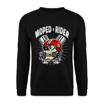 Moped rider skull biker cult - Unisex Sweatshirt - black - Front - Alina (178cm) & Michal (187cm)