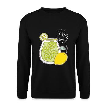Lemonade Lemon Drink Summer Refreshment - Unisex Sweatshirt - black - Front - Alina (178cm) & Michal (187cm)