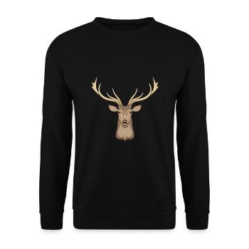Cerf Bois Bois Chasseurs de cerfs - Sweat-shirt Unisexe - noir - Devant - Alina (178cm) & Michal (187cm)