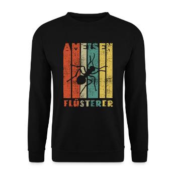 Ameisen Ameise Insekt Tier Spruch Geschenkidee - Unisex Pullover - Schwarz - Vorne - Alina (178cm) & Michal (187cm)