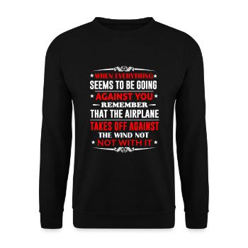 Pilote disant pilote de jet d'avion - Sweat-shirt Unisexe - noir - Devant - Alina (178cm) & Michal (187cm)