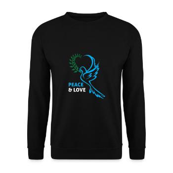 Peace and Love Peacebird - Unisex Sweatshirt - black - Front - Alina (178cm) & Michal (187cm)