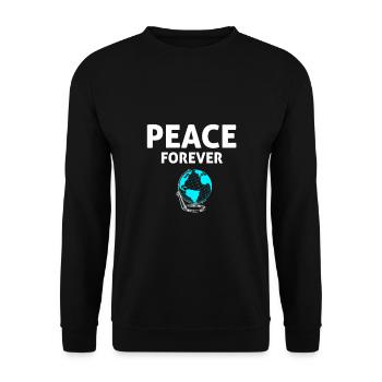 Peace forever world peace Peace and Love - Unisex Sweatshirt - black - Front - Alina (178cm) & Michal (187cm)