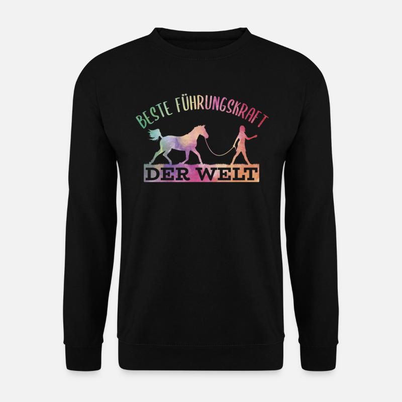 Führungskraft von Pferden Reiterin Pferde Geschenk - Unisex Pullover - Schwarz
