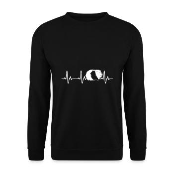 Cochon d'Inde battement de coeur cochon d'Inde - Sweat-shirt Unisexe - noir - Devant - Alina (178cm) & Michal (187cm)