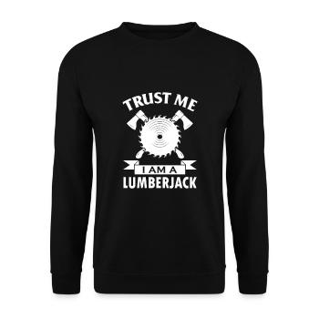 Bûcheron hache scie tronçonneuse forêt - Sweat-shirt Unisexe - noir - Devant - Alina (178cm) & Michal (187cm)