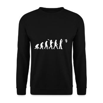 Dart Evolution Dartspieler Dartpfeil Kneipe - Unisex Pullover - Schwarz - Vorne - Alina (178cm) & Michal (187cm)