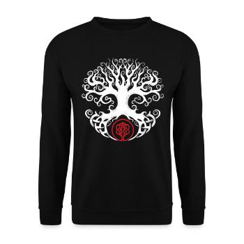 Wikinger Yggdrasil - Weltenbaum - Lebensbaum - Unisex Pullover - Schwarz - Vorne - Alina (178cm) & Michal (187cm)