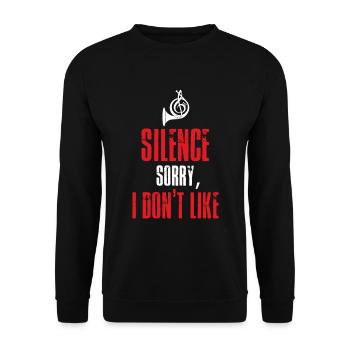 Klaxon Silence instrument à vent concert joueur de cor - Sweat-shirt Unisexe - noir - Devant - Alina (178cm) & Michal (187cm)
