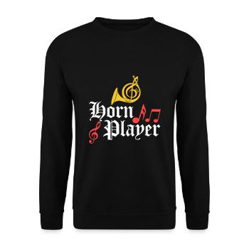 Cor joueur musicien concert laiton musique - Sweat-shirt Unisexe - noir - Devant - Alina (178cm) & Michal (187cm)