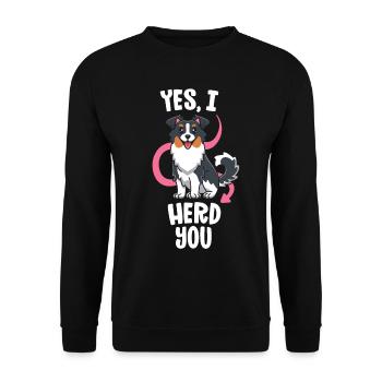 Funny Australian Shepherd Mom Gifts Aussie Yes I - Unisex Sweatshirt - black - Front - Alina (178cm) & Michal (187cm)