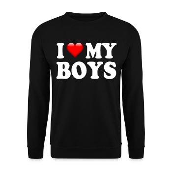 j'aime mes garçons - Sweat-shirt Unisexe - noir - Devant - Alina (178cm) & Michal (187cm)