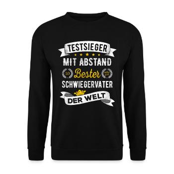 Testsieger Bester Schwiegervater Der Welt Geschenk - Unisex Pullover - Schwarz - Vorne - Alina (178cm) & Michal (187cm)