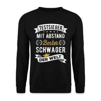 Testsieger Bester Schwager Der Welt Geschenk - Unisex Pullover - Schwarz - Vorne - Alina (178cm) & Michal (187cm)
