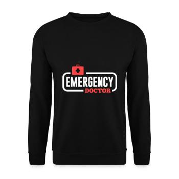 Emergency Doctor Paramedic First Aider Emergency Sick - Unisex Sweatshirt - black - Front - Alina (178cm) & Michal (187cm)