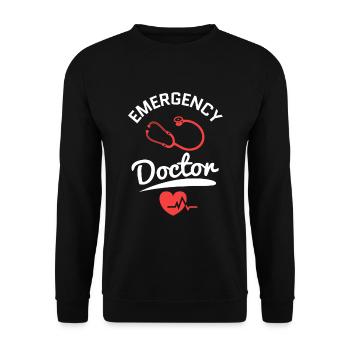 Notarzt Stethoskop Herz Arzt Pfleger - Unisex Pullover - Schwarz - Vorne - Alina (178cm) & Michal (187cm)