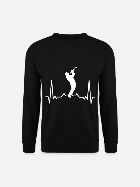 Trompete Herzschlag Blasmusik Trompeter Musik - Unisex Pullover - Schwarz
