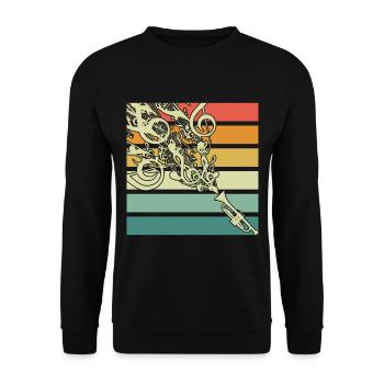Trumpet musician wind instrument marching band - Unisex Sweatshirt - black - Front - Alina (178cm) & Michal (187cm)