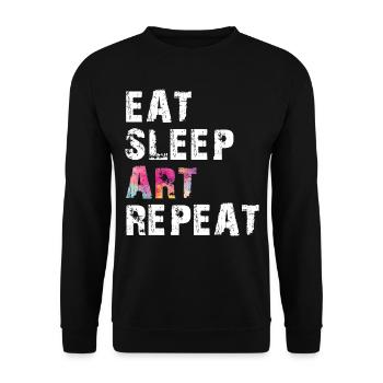 MANGER SOMMEIL ART RÉPÉTER - Sweat-shirt Unisexe - noir - Devant - Alina (178cm) & Michal (187cm)