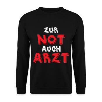 Notarzt Sanitäter Arzt Krankenwagen Ersthelfer - Unisex Pullover - Schwarz - Vorne - Alina (178cm) & Michal (187cm)