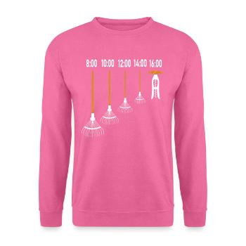 Gärtner Gartenarbeit Rechen Feierabend Bier Lustig - Unisex Pullover - Pink - Vorne