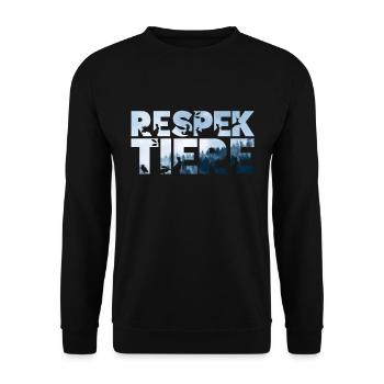 Respekt Tiere Tierschutz Tierwohl Veganismus Natur - Unisex Pullover - Schwarz - Vorne - Alina (178cm) & Michal (187cm)