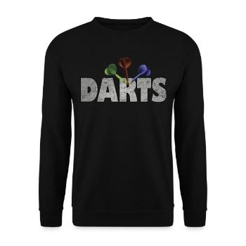 DARTS DART dart player dart - Unisex Sweatshirt - black - Front - Alina (178cm) & Michal (187cm)