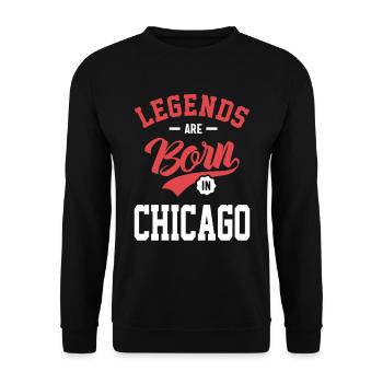 Des légendes sont nées à Chicago - Sweat-shirt Unisexe - noir - Devant - Alina (178cm) & Michal (187cm)