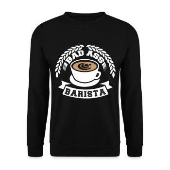 Barista Kaffeebohne Café Kaffee - Unisex Pullover - Schwarz - Vorne - Alina (178cm) & Michal (187cm)