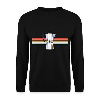 Kaffee Retro Barista Kaffeebohne Milch - Unisex Pullover - Schwarz - Vorne - Alina (178cm) & Michal (187cm)