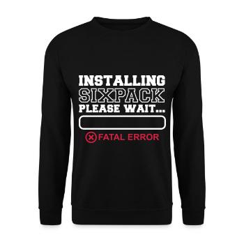 Installing Sixpack ERROR Waschbrettbauch - Unisex Pullover - Schwarz - Vorne - Alina (178cm) & Michal (187cm)