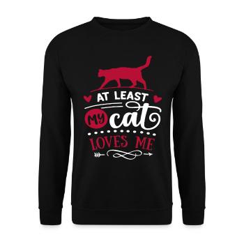 Valentine's Day gift cat lovers / lovers - Unisex Sweatshirt - black - Front - Alina (178cm) & Michal (187cm)