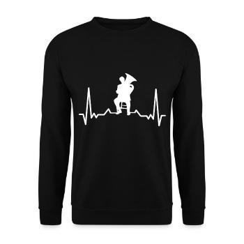 Tuba heartbeat wind instrument musician - Unisex Sweatshirt - black - Front - Alina (178cm) & Michal (187cm)