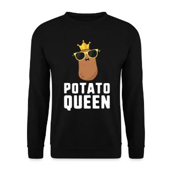 Patate Queen Shirt Patate Chemises Pour Femmes Enfants - Sweat-shirt Unisexe - noir - Devant - Alina (178cm) & Michal (187cm)