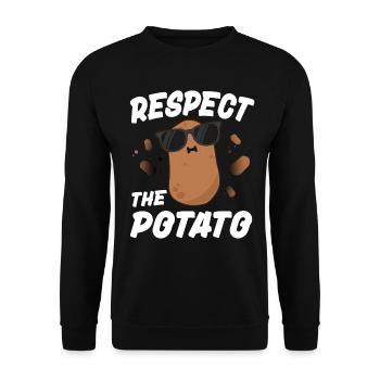 Respectez la chemise de pommes de terre pour enfants garçons hommes drôle - Sweat-shirt Unisexe - noir - Devant - Alina (178cm) & Michal (187cm)
