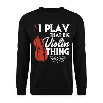 Kontrabass Violine Bassist Musikinstrument - Unisex Pullover - Schwarz - Vorne - Alina (178cm) & Michal (187cm)