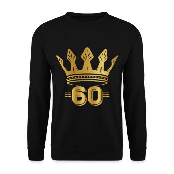 60. Geburtstag König des 60 Lebensjahr - Unisex Pullover - Schwarz - Vorne - Alina (178cm) & Michal (187cm)