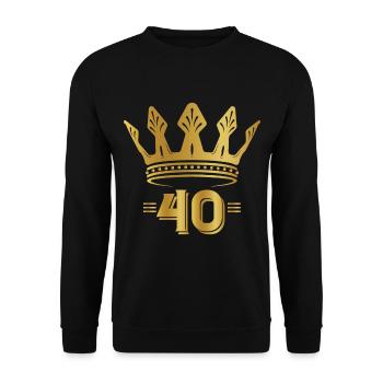40. Geburtstag König des 40 Lebensjahr - Unisex Pullover - Schwarz - Vorne - Alina (178cm) & Michal (187cm)