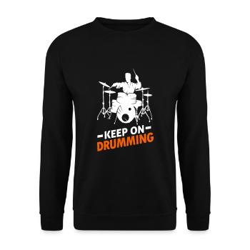 Batteur tambour de tambour bass musiciens - Sweat-shirt Unisexe - noir - Devant - Alina (178cm) & Michal (187cm)