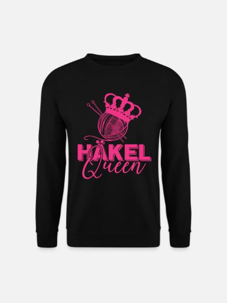 Häkel Queen Garn Stricknadel Handarbeit - Unisex Pullover - Schwarz