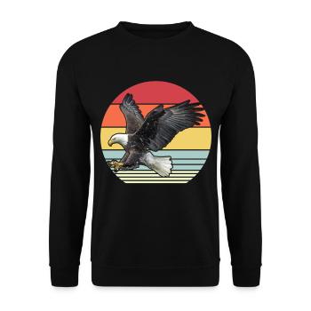 Adler Retro Oiseaux Prédateurs - Sweat-shirt Unisexe - noir - Devant - Alina (178cm) & Michal (187cm)