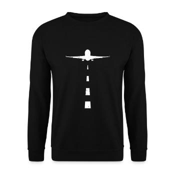 Flugzeug Piloten Fliegen Luftfahrt Flug Flugzeuge - Unisex Pullover - Schwarz - Vorne - Alina (178cm) & Michal (187cm)