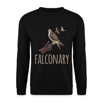 Fauconnerie Aigle Fauconnier Oiseaux Oiseaux - Sweat-shirt Unisexe - noir - Devant - Alina (178cm) & Michal (187cm)