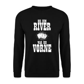 Poker Flop Turn River Gewinner Pokern - Unisex Pullover - Schwarz - Vorne - Alina (178cm) & Michal (187cm)