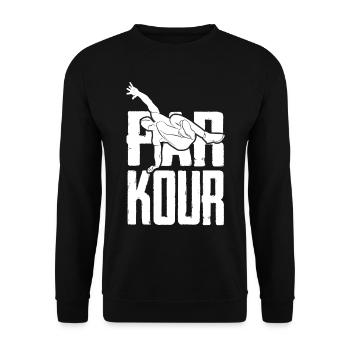 Parkour culture corporelle Outdoor Workout - Sweat-shirt Unisexe - noir - Devant - Alina (178cm) & Michal (187cm)