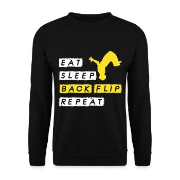 Parkour Backflip Athlete Workout Training - Unisex Sweatshirt - black - Front - Alina (178cm) & Michal (187cm)